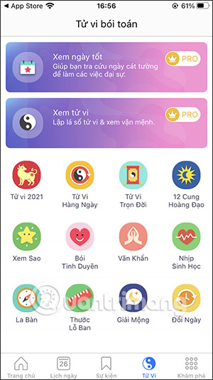 Xem tử vi trên Lịch Việt