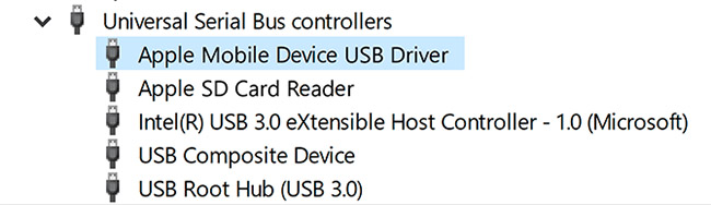 Khắc phục sự cố driver Apple Mobile Device USB