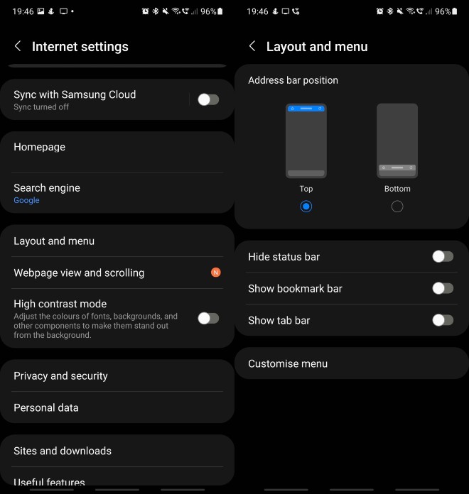 Trình duyệt của Samsung thêm tùy chọn đưa thanh địa chỉ xuống dưới, lại "cóp bài" của Apple?