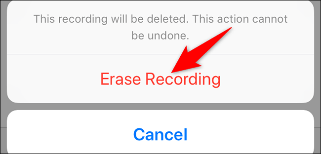 Chọn “Erase Recording”