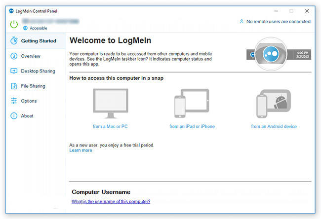 LogMeIn hiển thị một bảng điều khiển rất chi tiết