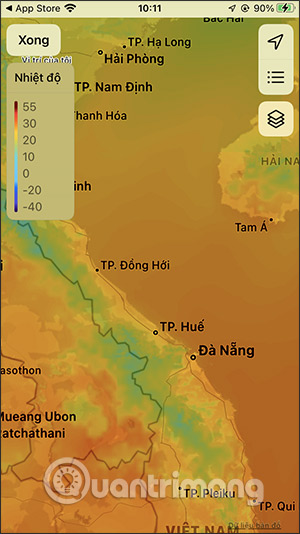 See the temperature at another location