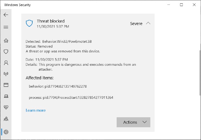 Thông báo "láo" rằng máy tính nhiễm mã độc Emotet, Microsoft Defender khiến admin IT được một phen khốn đốn