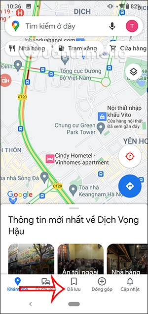 Địa điểm đã lưu trong Google Maps