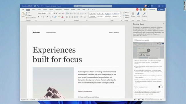 Giao diện mới của Microsoft Office