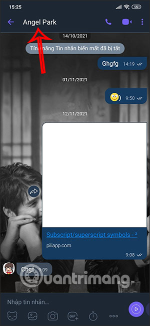 Nhấn vào tên Viber