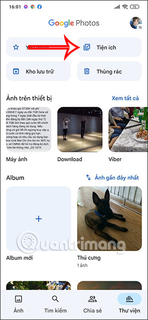 Tiện ích Google Photos