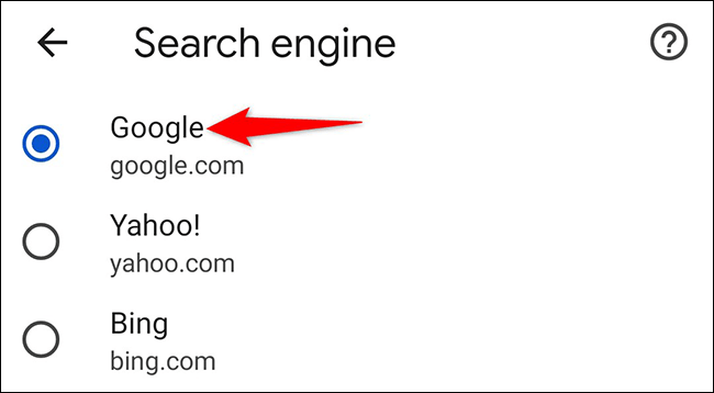 Choose another search engine