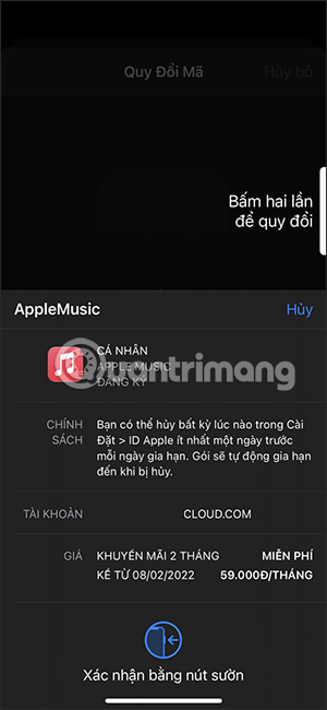 Đổi mã miễn phí Apple Music