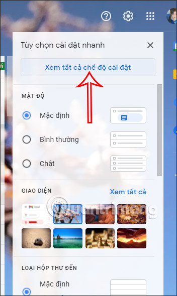 Xem tất cả cài đặt Gmail