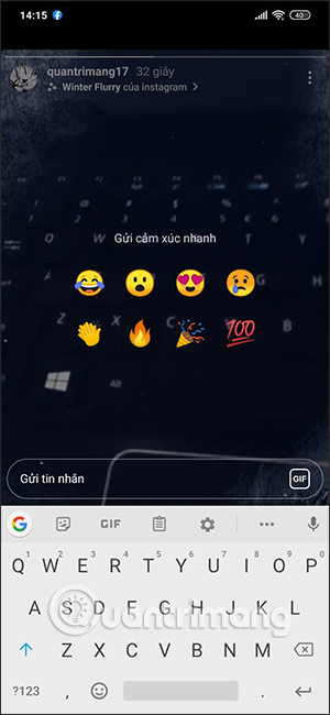 Choose emoji for Instagram Story