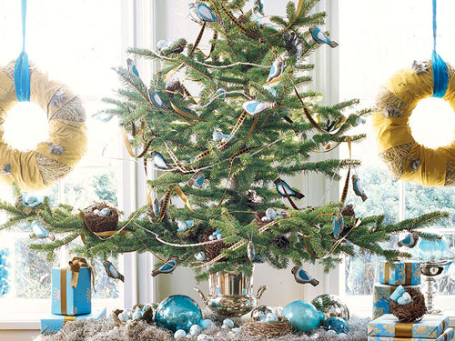 Trang trí cây thông Noel kiểu đàn chim