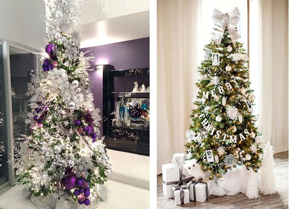 Trang trí cây thông Noel màu trắng