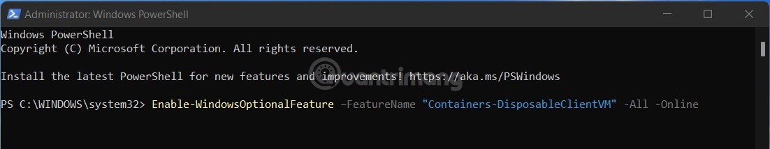 Cách kích hoạt Windows Sandbox trên Windows 11