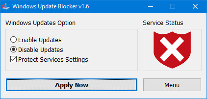 3 tùy chọn trong Windows Update Blocker