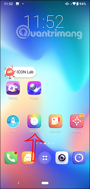 Nhấn vào mục Chủ đề