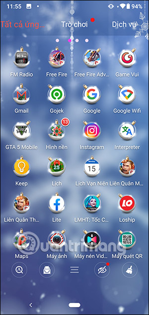 Theme cài trên GO Launcher EX