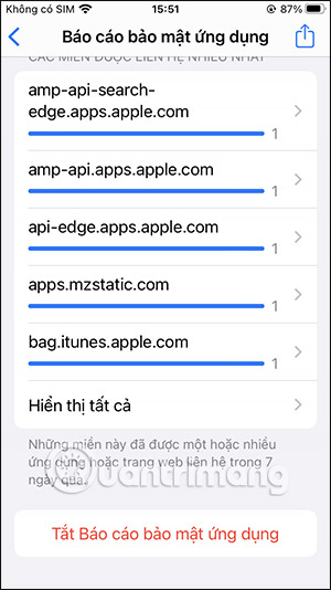 Các tên miền truy cập