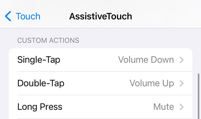 Control volume with AssistiveTouch