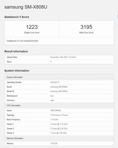 Galaxy Tab S8+ xuất hiện trên Geekbench