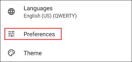 Bấm vào mục “Preferences”
