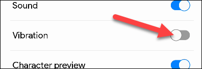 Tắt tùy chọn “Vibration”