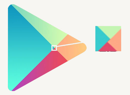 Error in design on the Google Play logo 