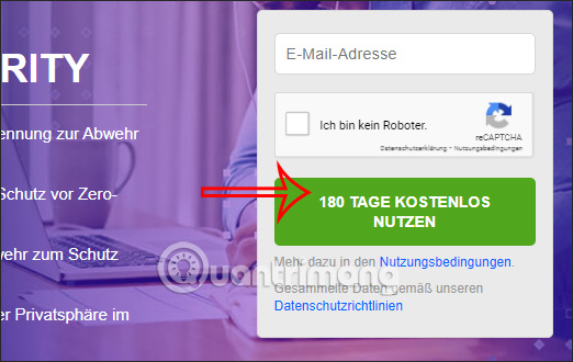 Nhập email nhận Bitdefender Total Security