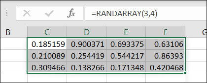 Excel RANDARRAY 函数
