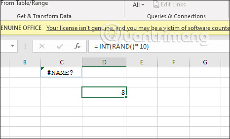 RAND函数查找Excel随机整数