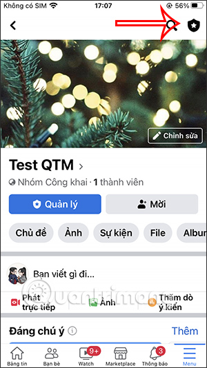 Giao diện nhóm Facebook điện thoại