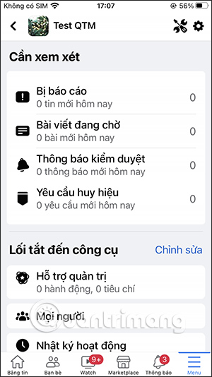 Cài đặt nhóm Facebook