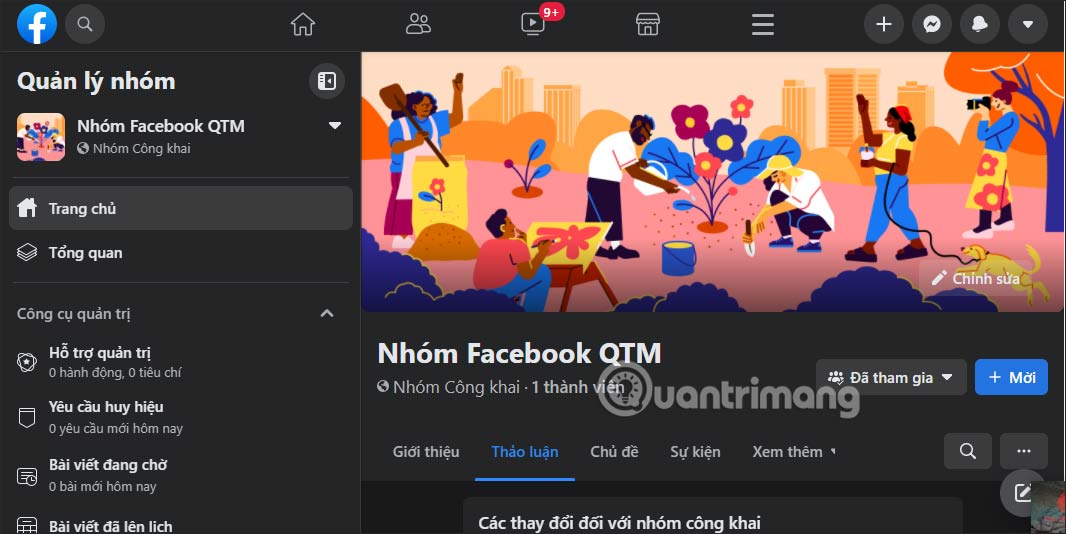 Nhóm trên Facebook PC