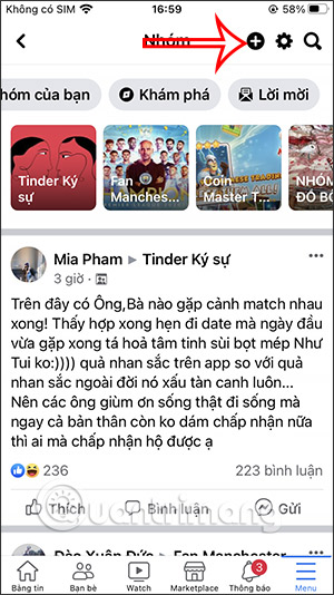Tạo nhóm Facebook mới