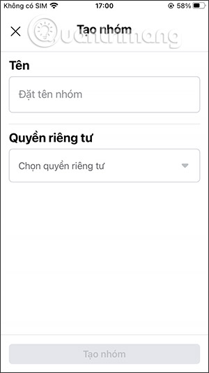 Nhập tên nhóm Facebook