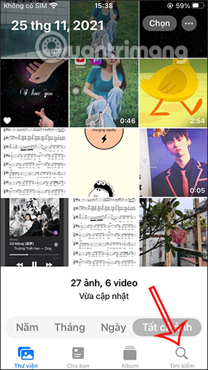 Tìm kiếm ảnh trên iPhone