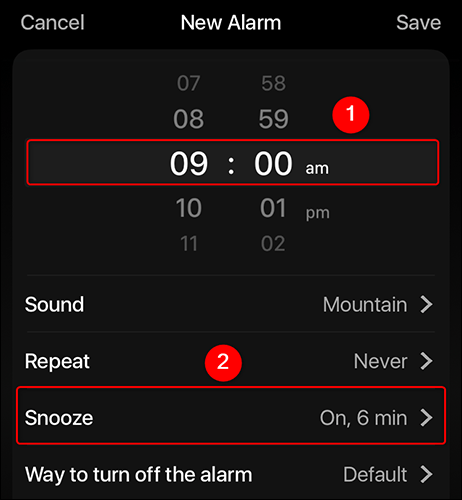 Click on “Snooze”