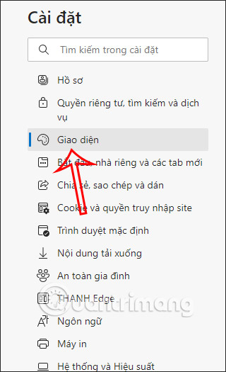 Giao diện Microsoft Edge