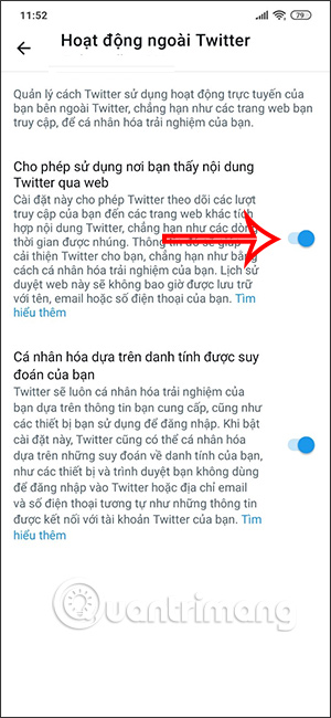 Tắt Hoạt động ngoài Twitter
