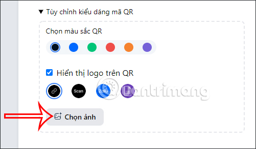 Chỉnh kiểu dáng mã QR