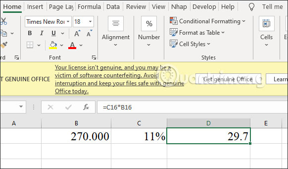 Cách tính phần trăm trong Excel - Ảnh minh hoạ 12