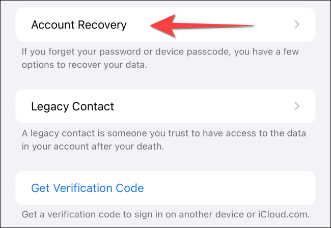 Click on “Account Recovery”