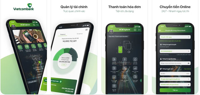 Ứng dụng Vietcombank có rất nhiều chức năng