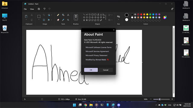 Paint giao diện nền tối