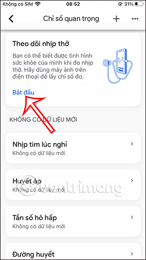 Đo nhịp thở trên Google Fit