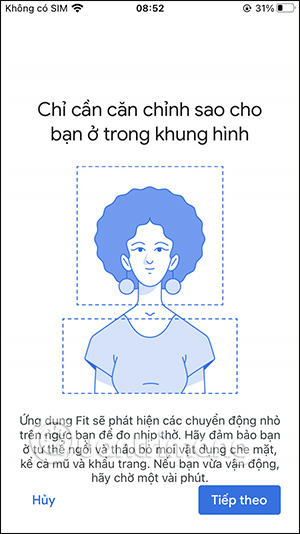 Cách đặt máy ảnh đo nhịp thở Google Fit