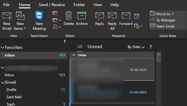 Dark background for Outlook Windows