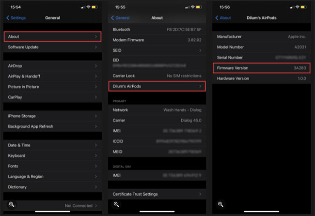 Nâng cấp firmware của AirPods