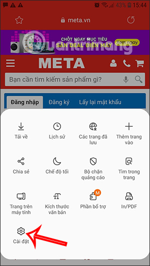 Samsung Internet Settings