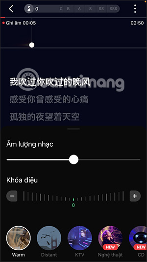 Chọn hiệu ứng cho âm thanh